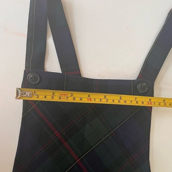 Forever 21 Jumper Dress Medium Plaid Navy Green NWT - Picture 3 of 6